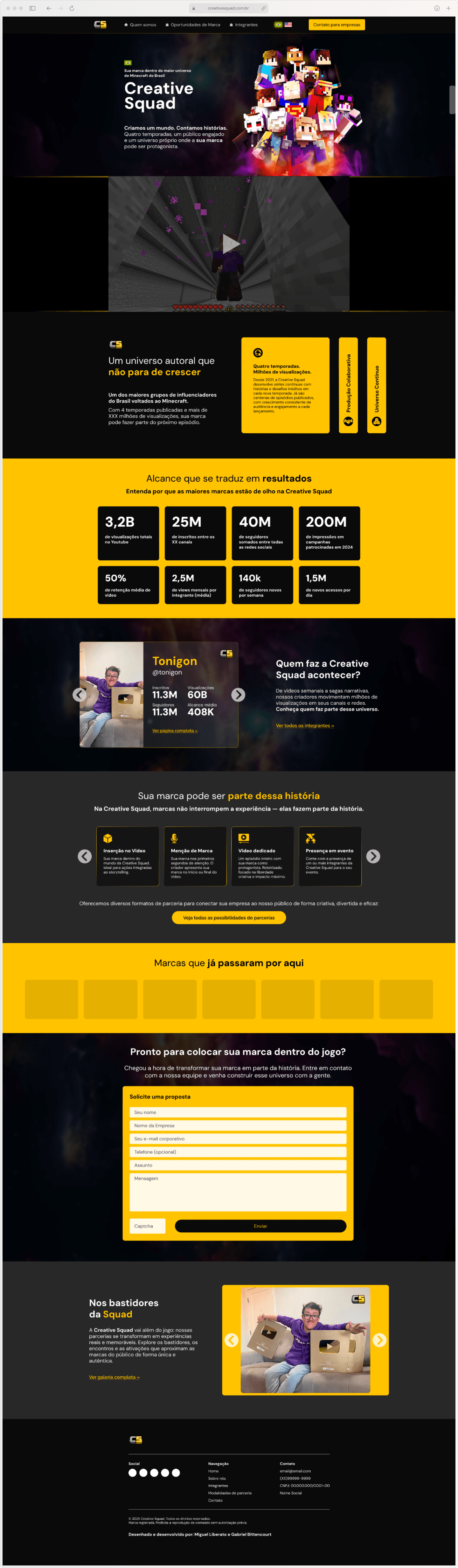 Full Page Website Creative Squad