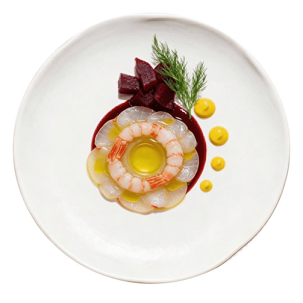 Langoustine Carpaccio, Vanilla Olive Oil