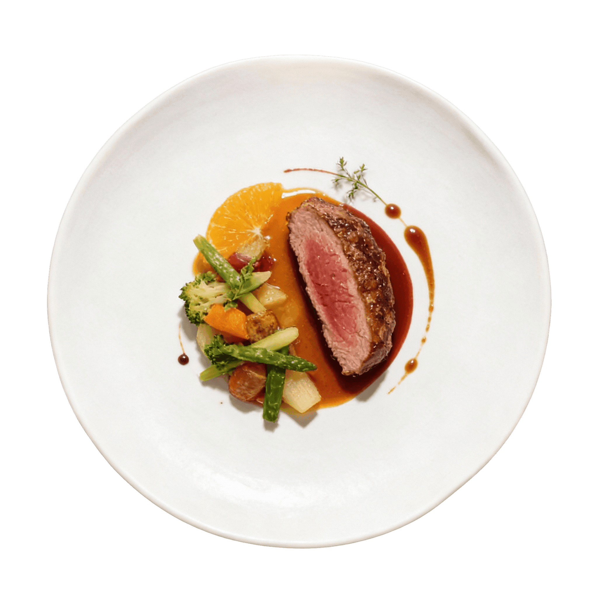 Duck Breast à l’Orange, Seasonal Vegetables