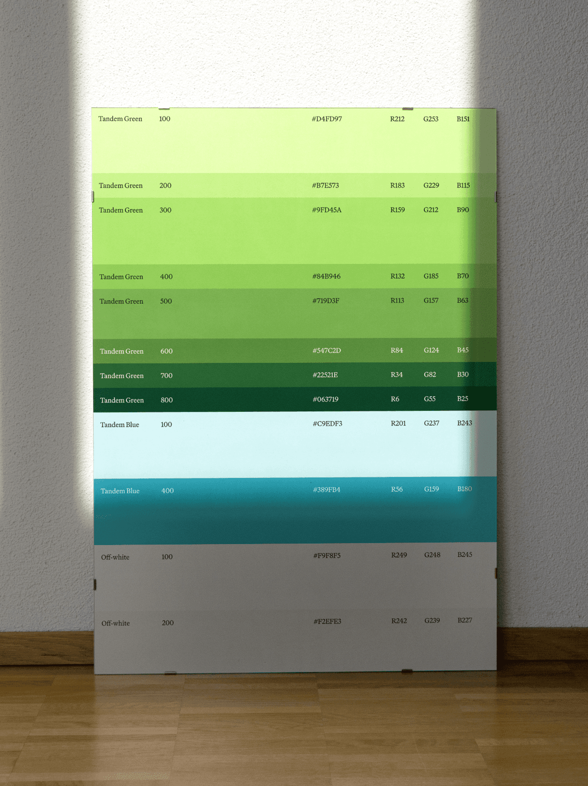 Tandem colour system applied to print collateral