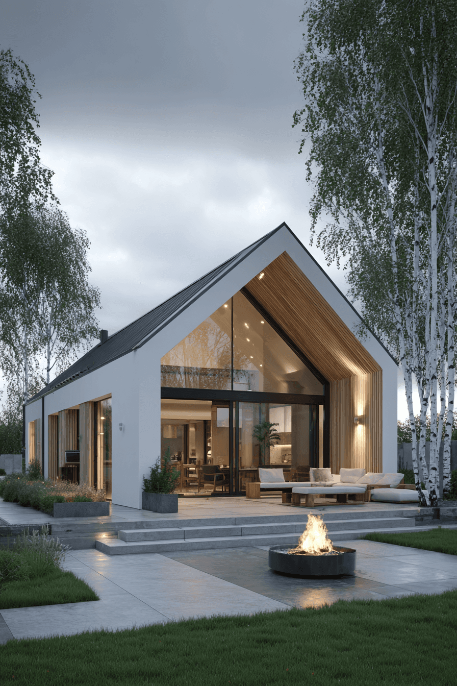Smiling young woman with long hair standing against a dark green background, holding a finger to her chin.