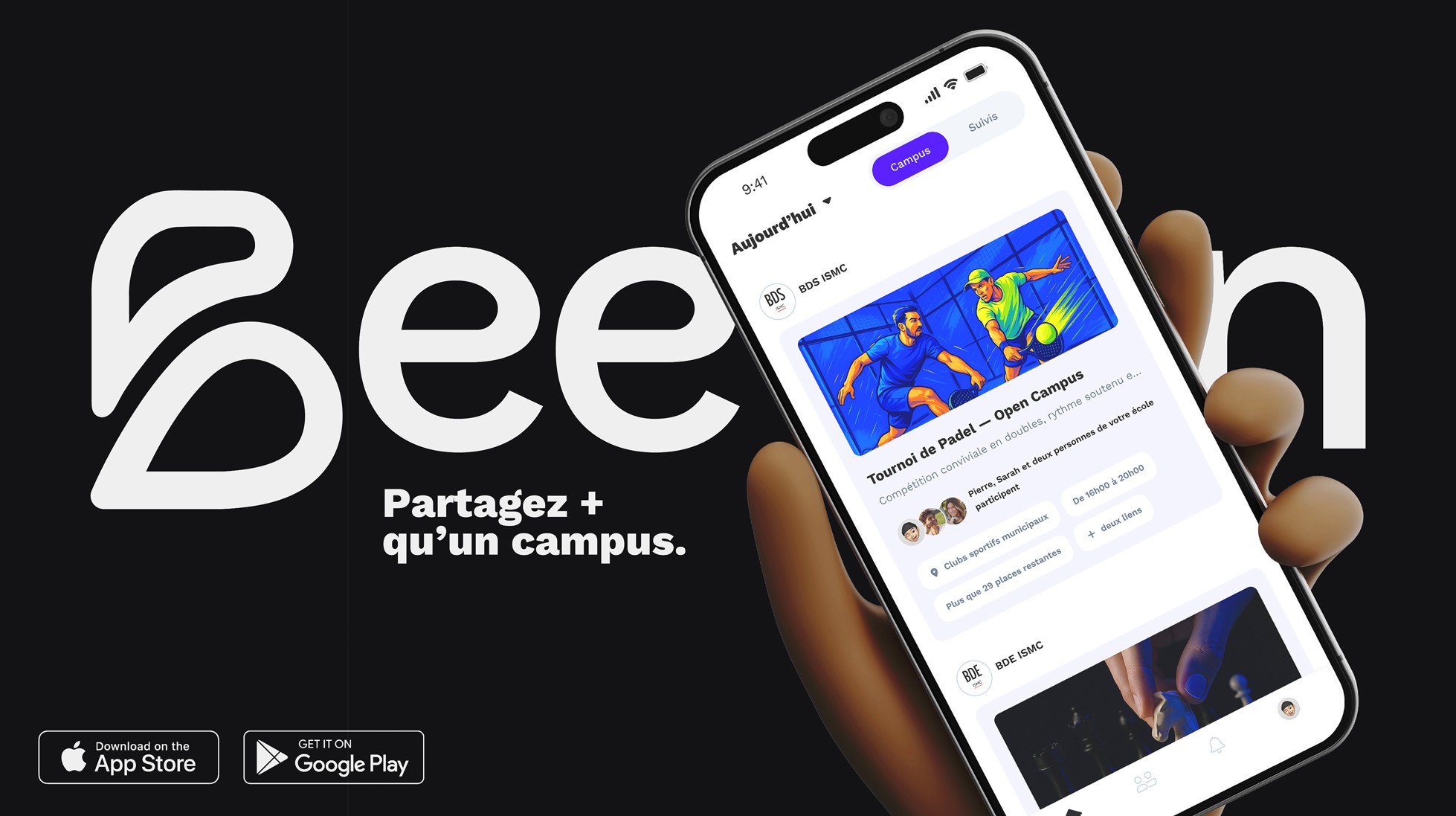 Extrait de l'application Beeven.