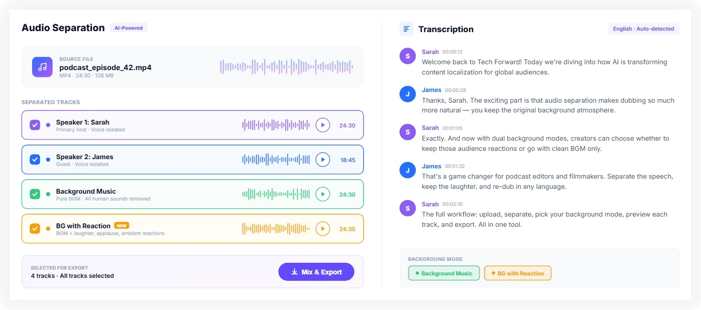 A melhor ferramenta de separação de áudio