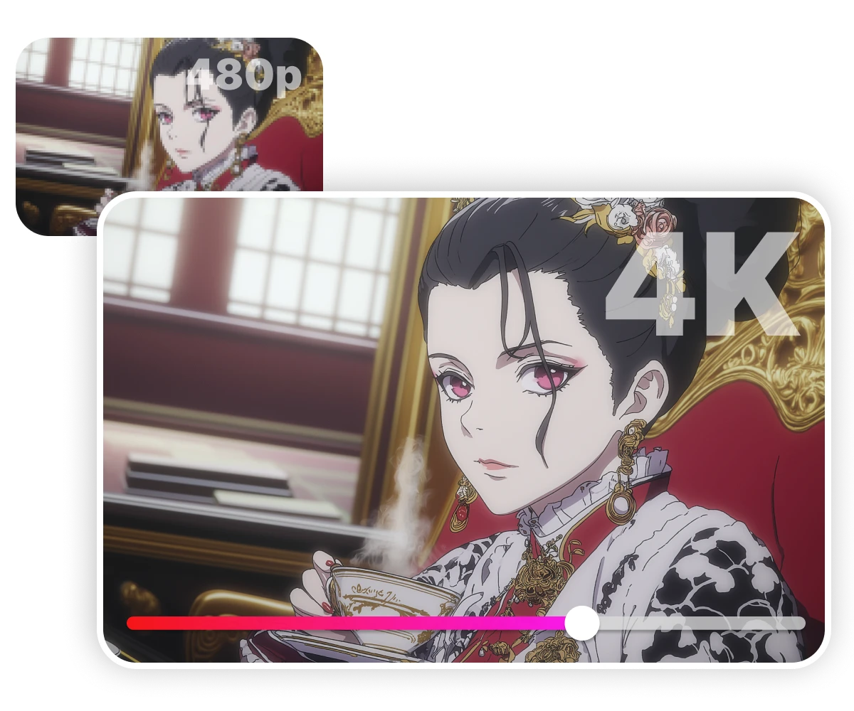 Nero AI Video Upscaler upscale Anime videos to 4k