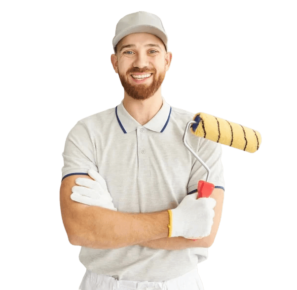 Professioneller Maler mit Farbroller Malerbetrieb Zürich