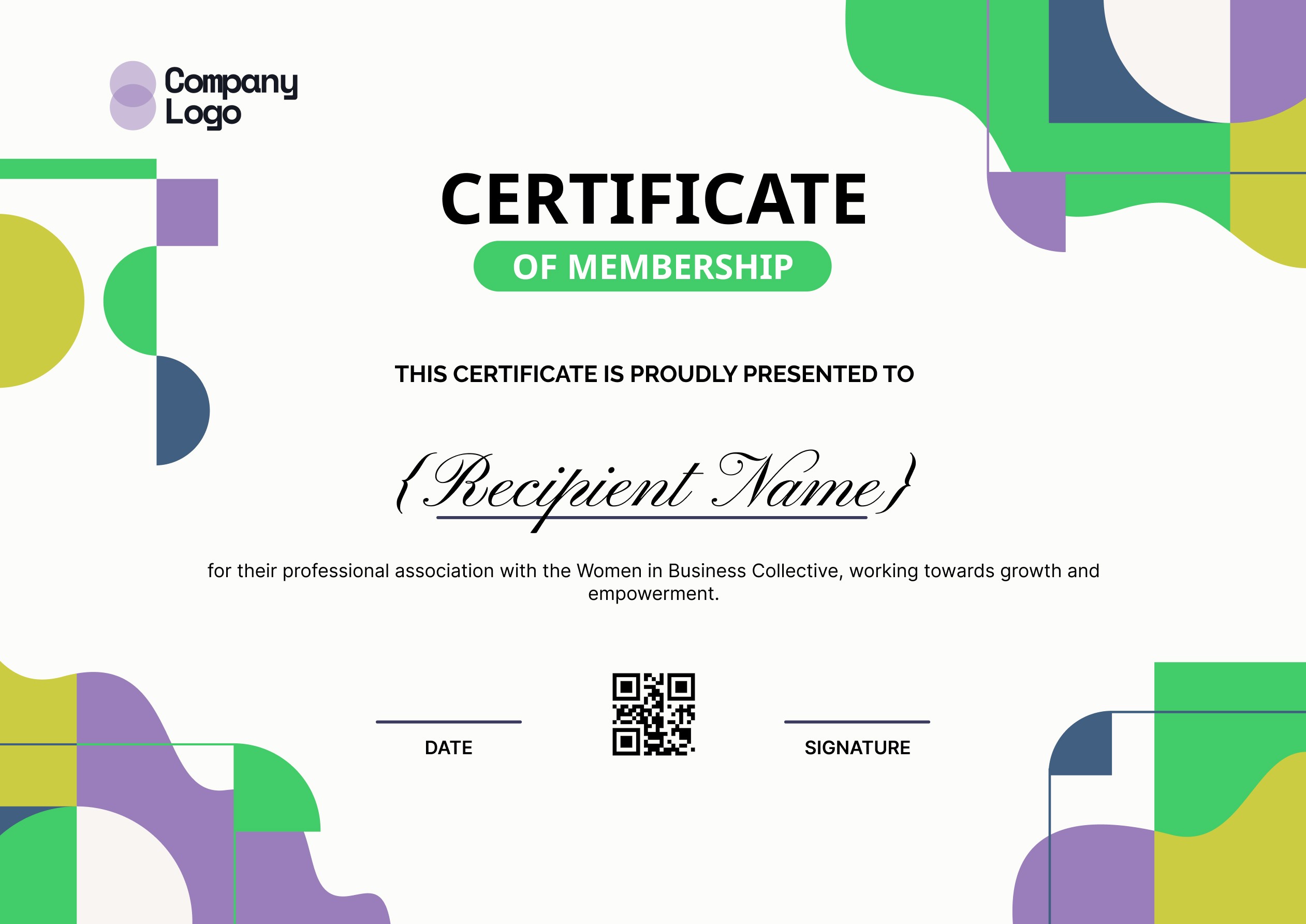 Wauld - Vibrant and lively certificate of membership template