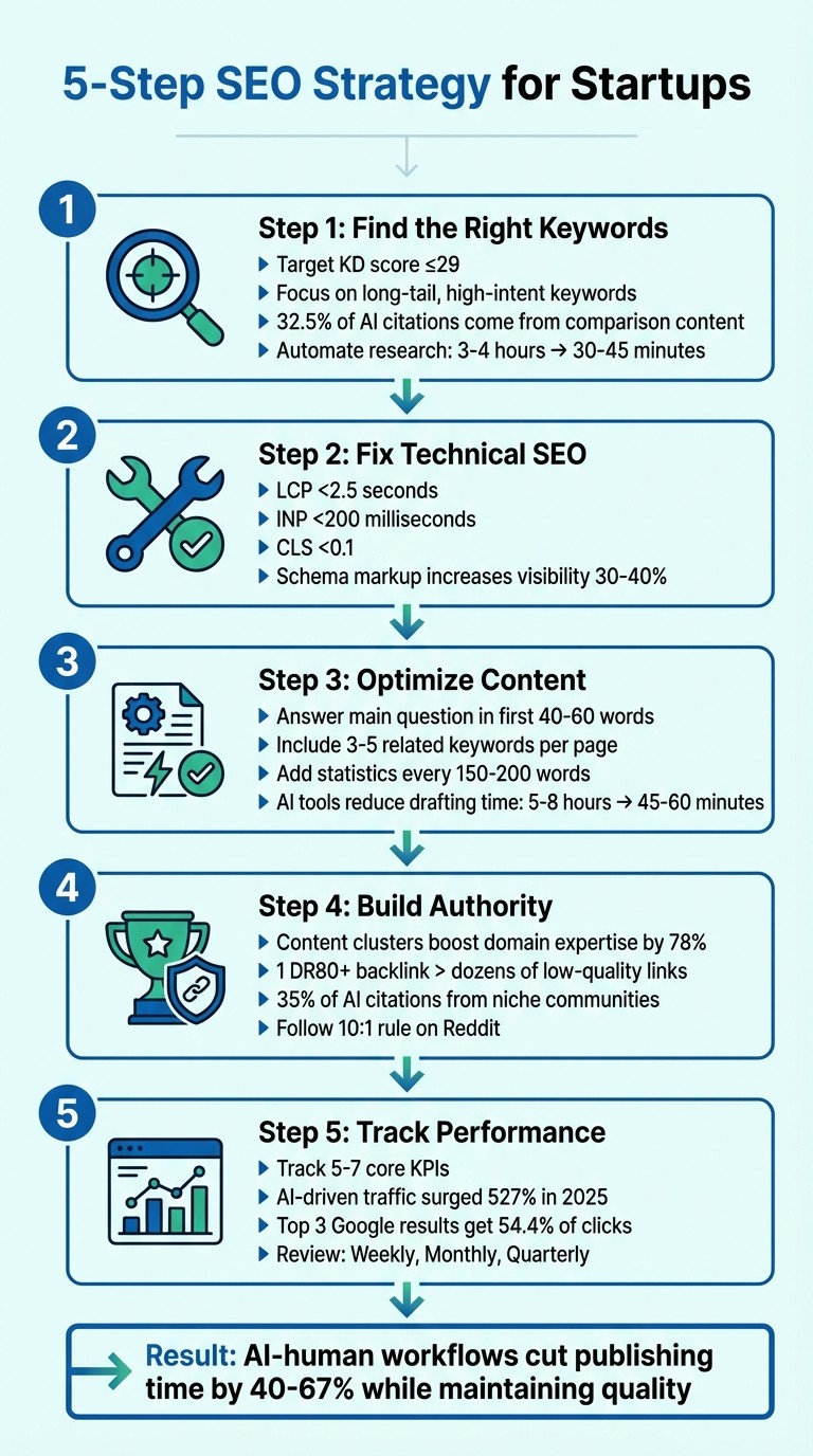 5-Step SEO Strategy for Startups: From Keywords to Performance Tracking