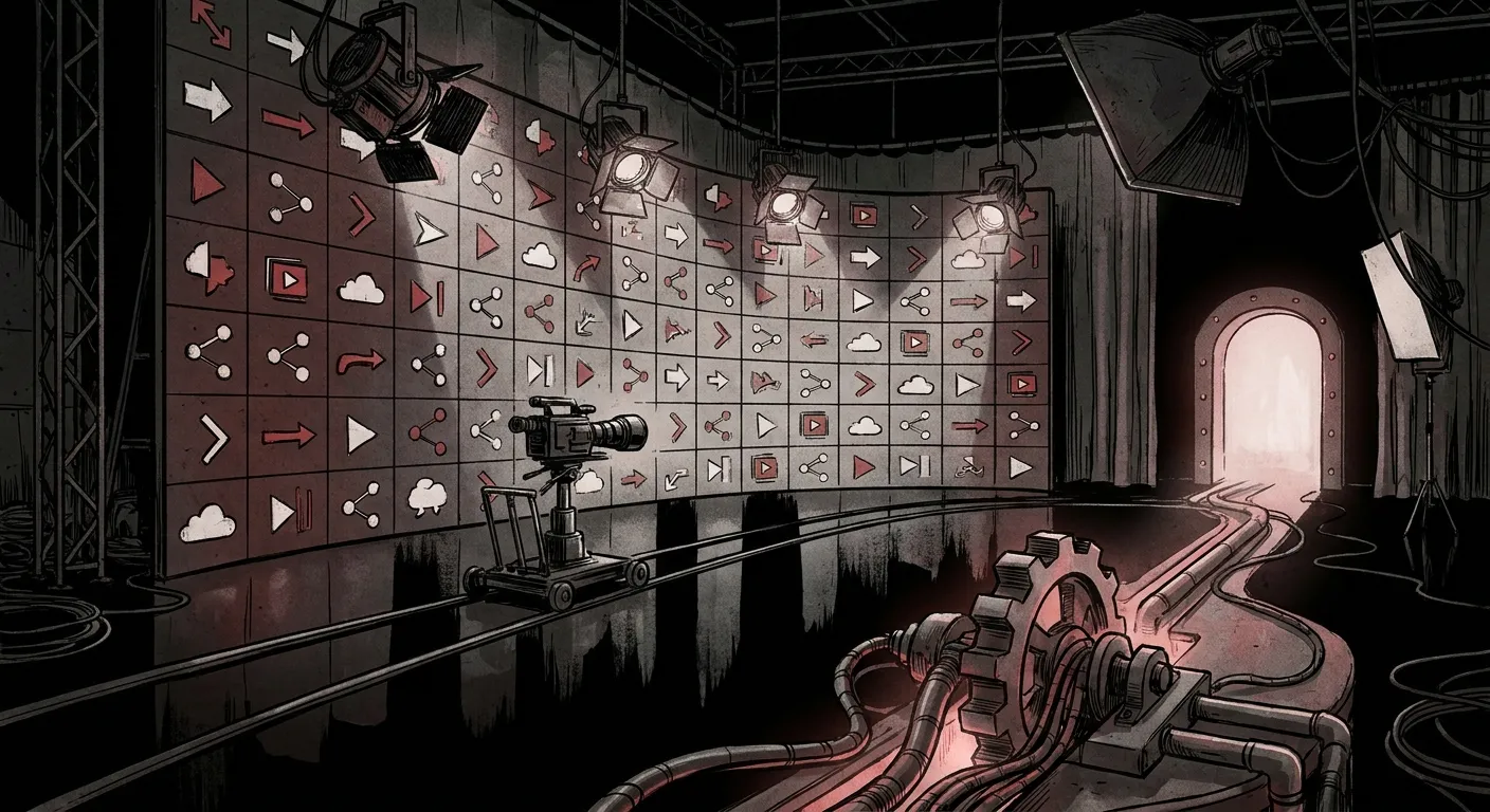 Futuristic studio at RockN' Socials Digital Marketing Agency scene.