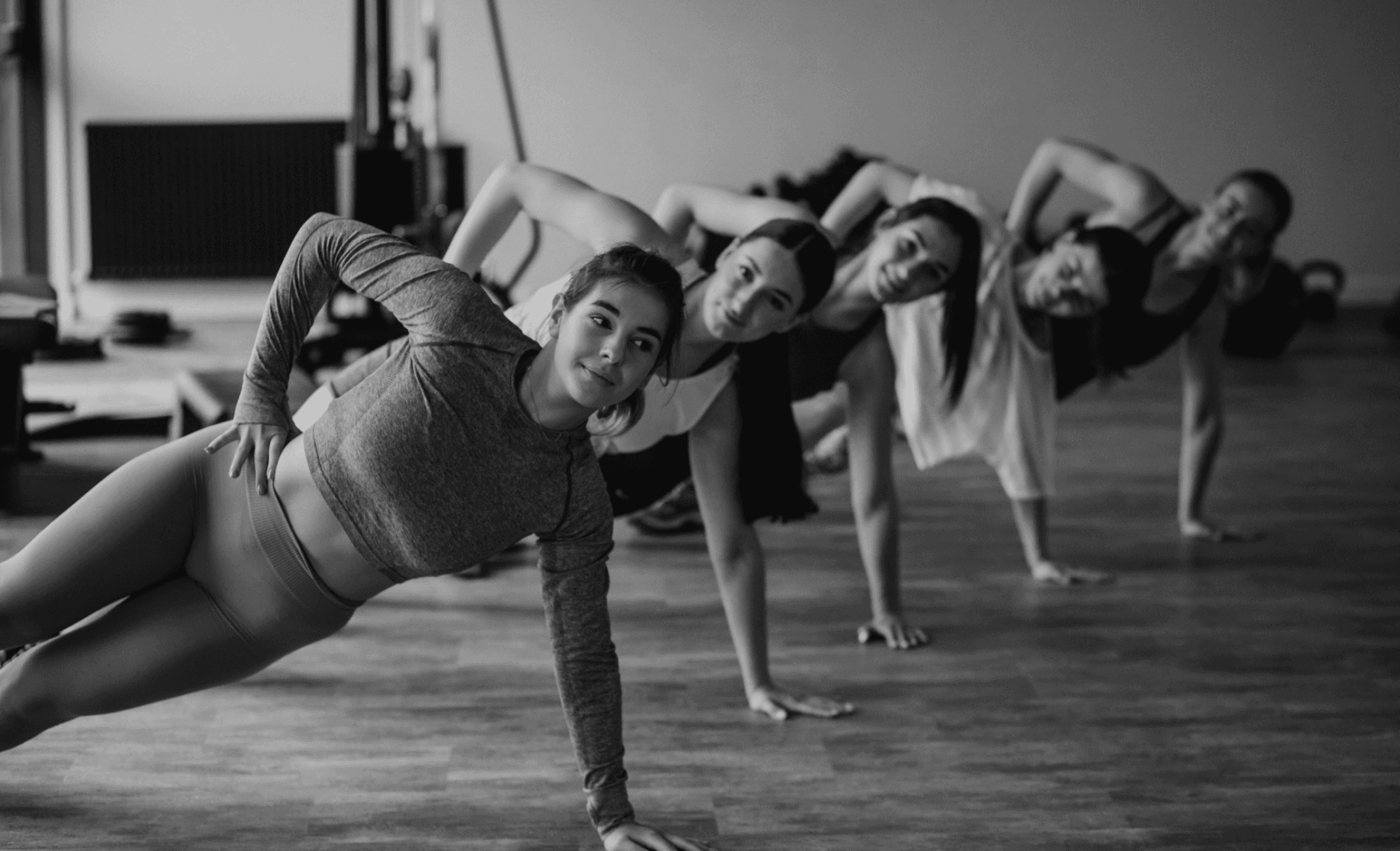 Women doing morning yoga