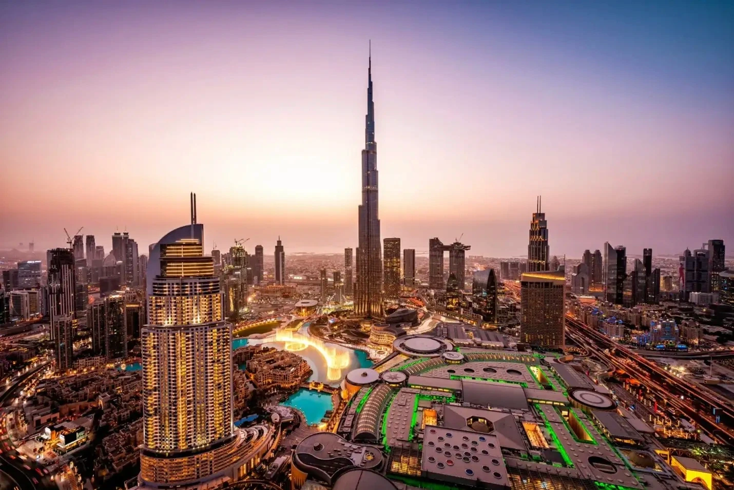 Dubai skyline with Burj Khalifa