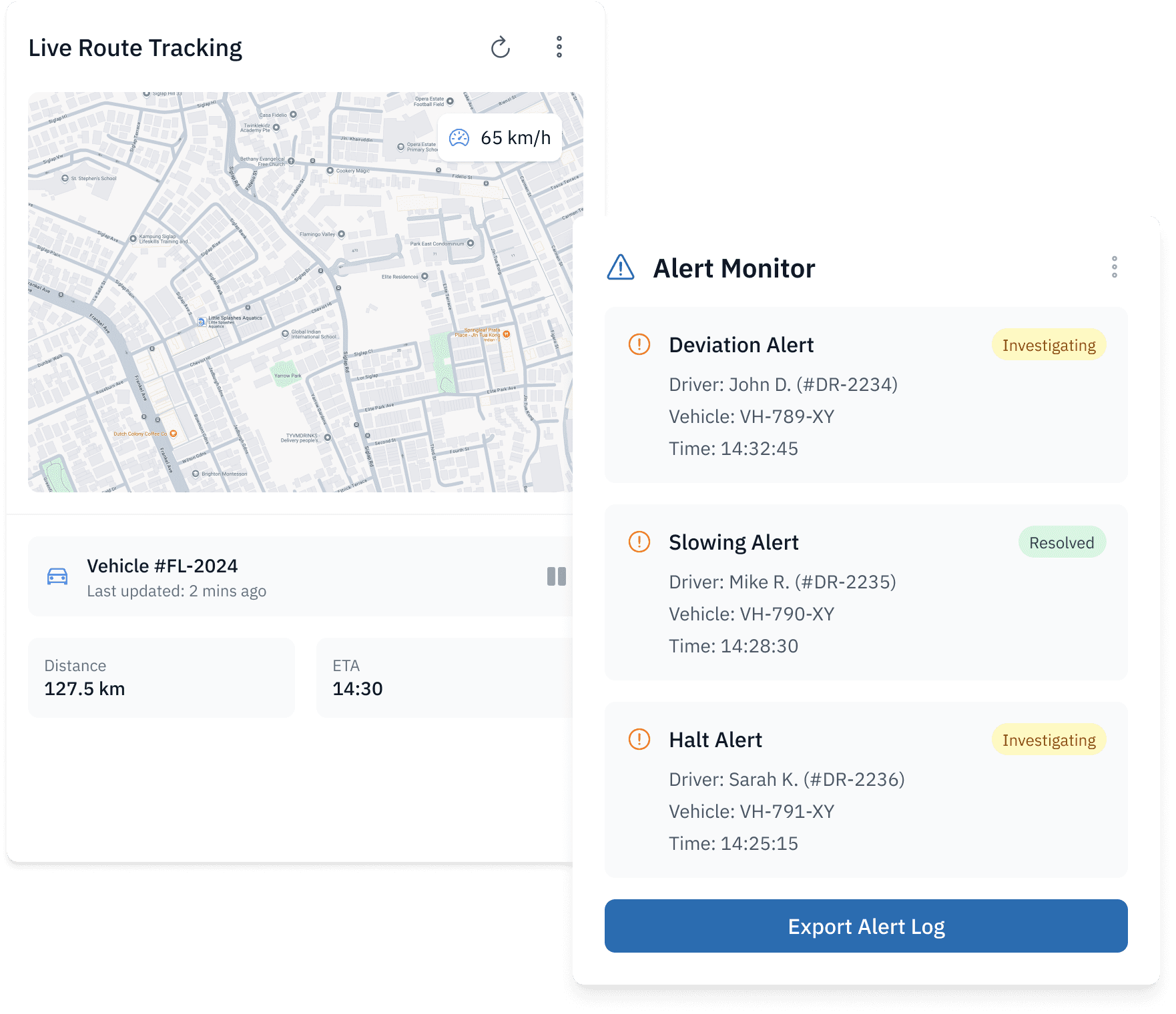 Fleet Tracking Across Legs and Lanes