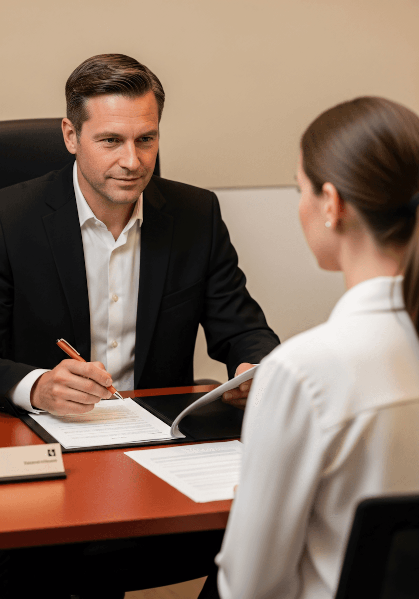 European Women talking to Senior Attorney