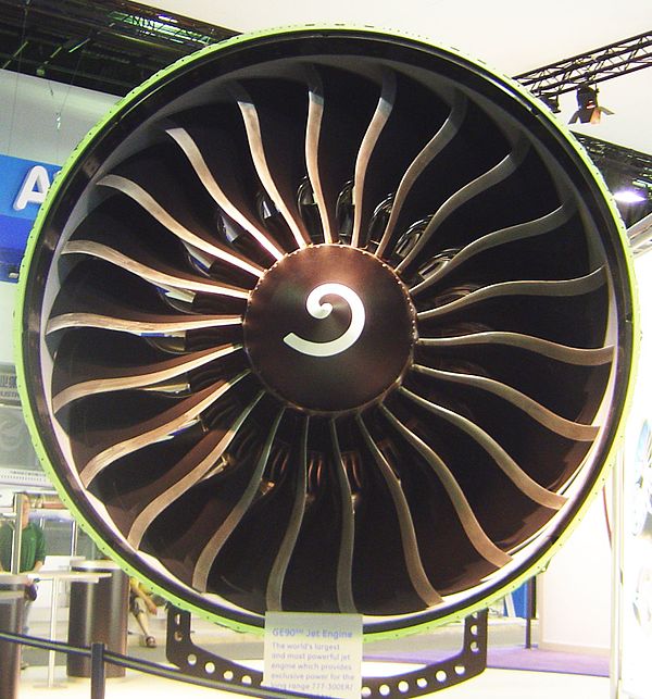 Commercial aircraft at maintenance hangar