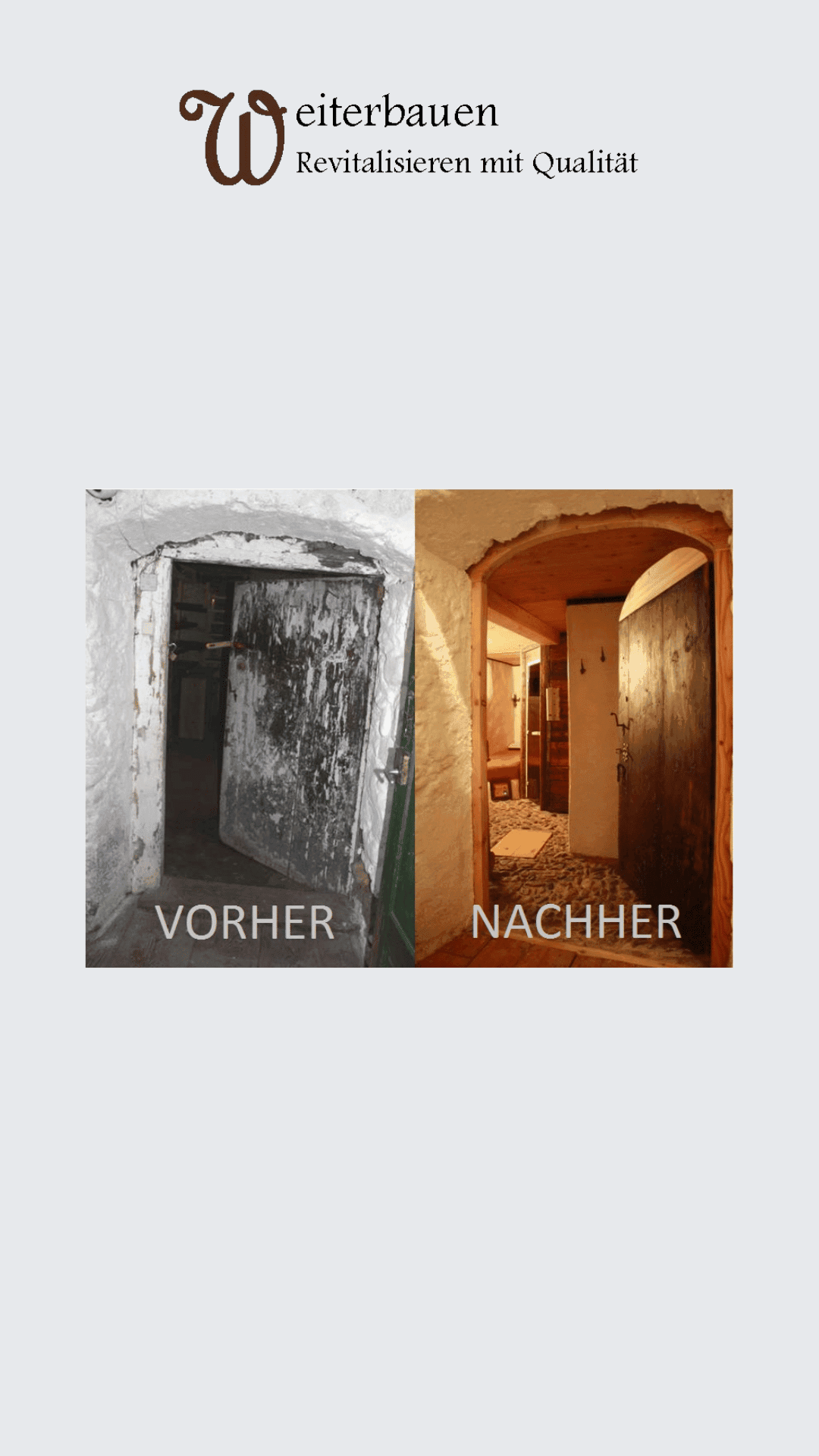 Vorher Nachher Eingang Wellnessbereich