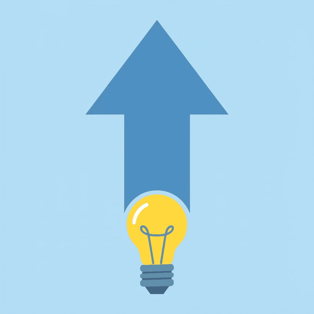 Growth arrow showing improvement in math learning through play-based activities