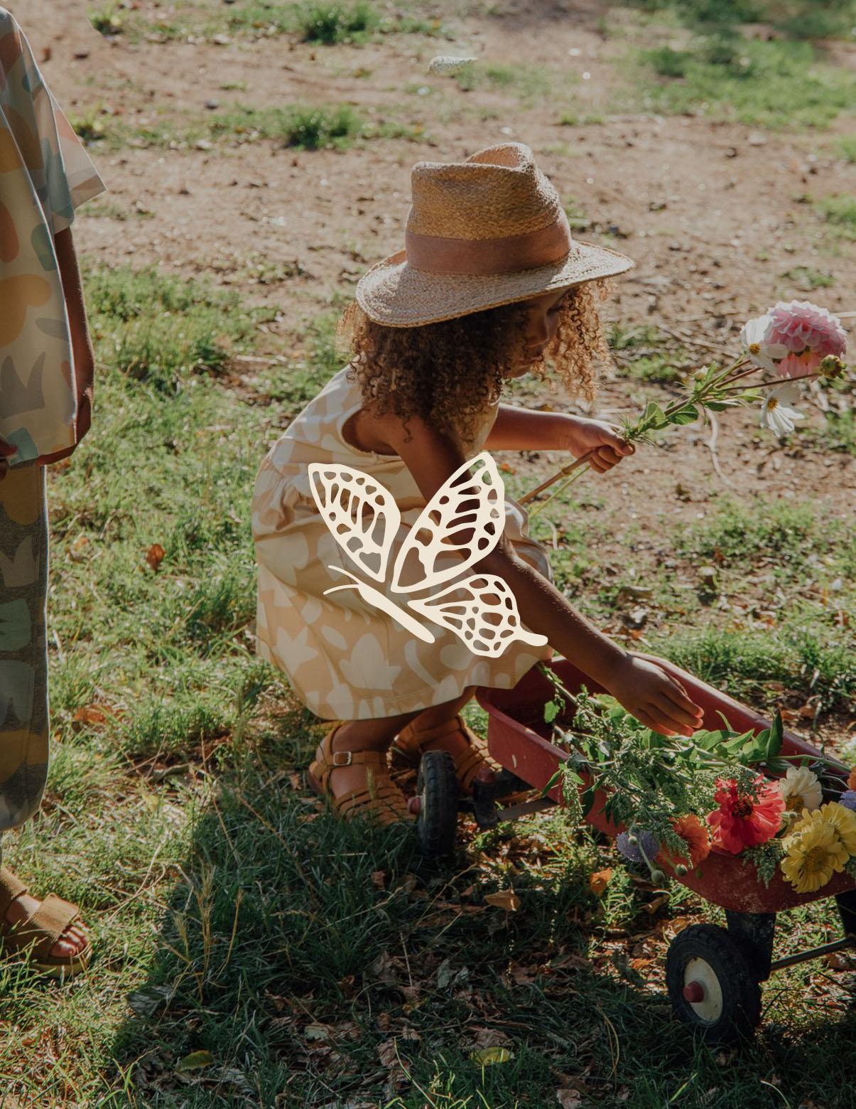 butterfly logomark for kids farm branding