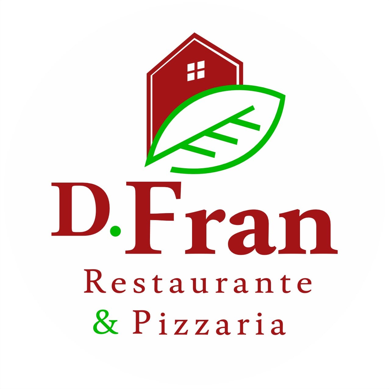 Logotipo da D fran, representando pizzaria especializada em pizzas artesanais, com identidade visual profissional e foco em qualidade e sabor.