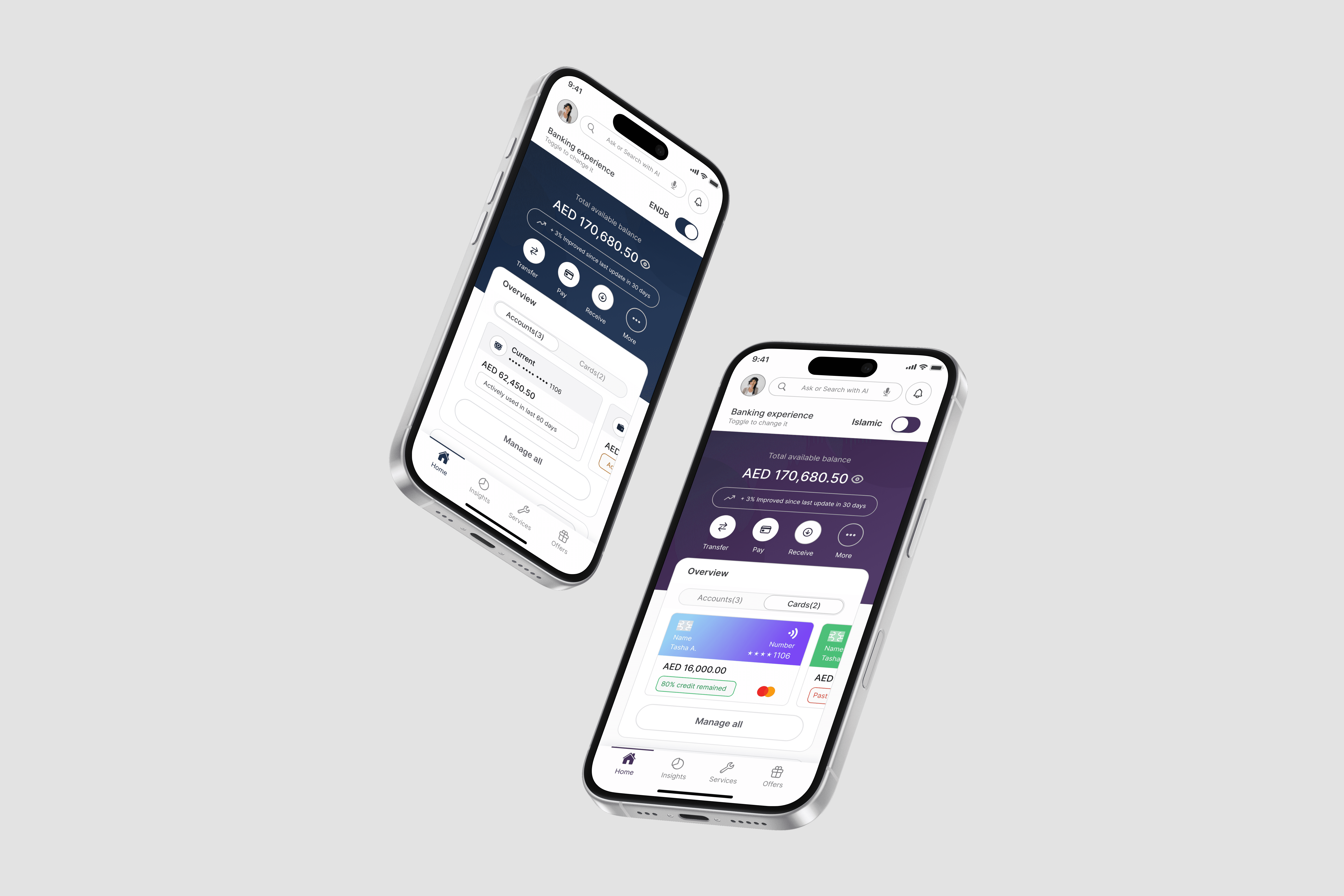 Laptop and smartphone mockups floating on a bright orange background.