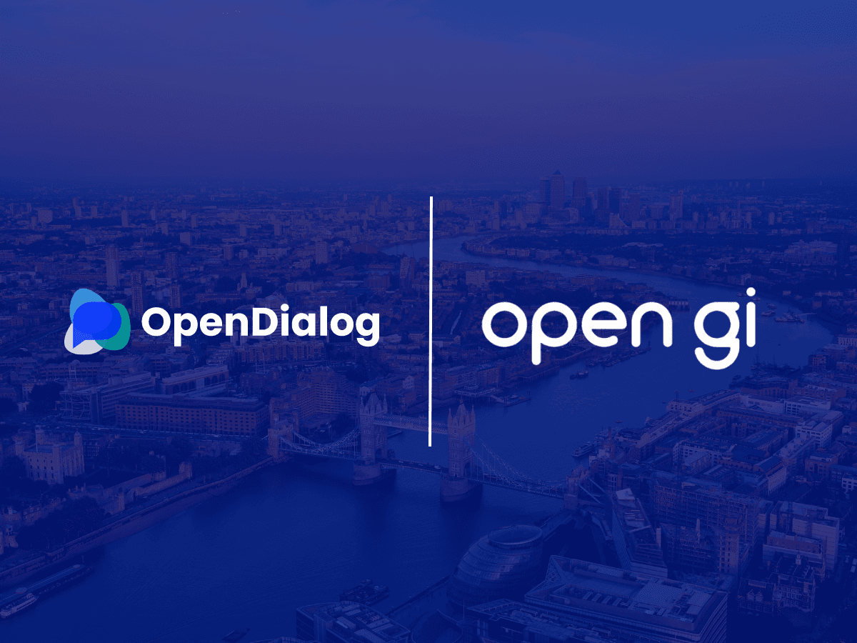 OpenDialog and Open GI partnership logos on blue background