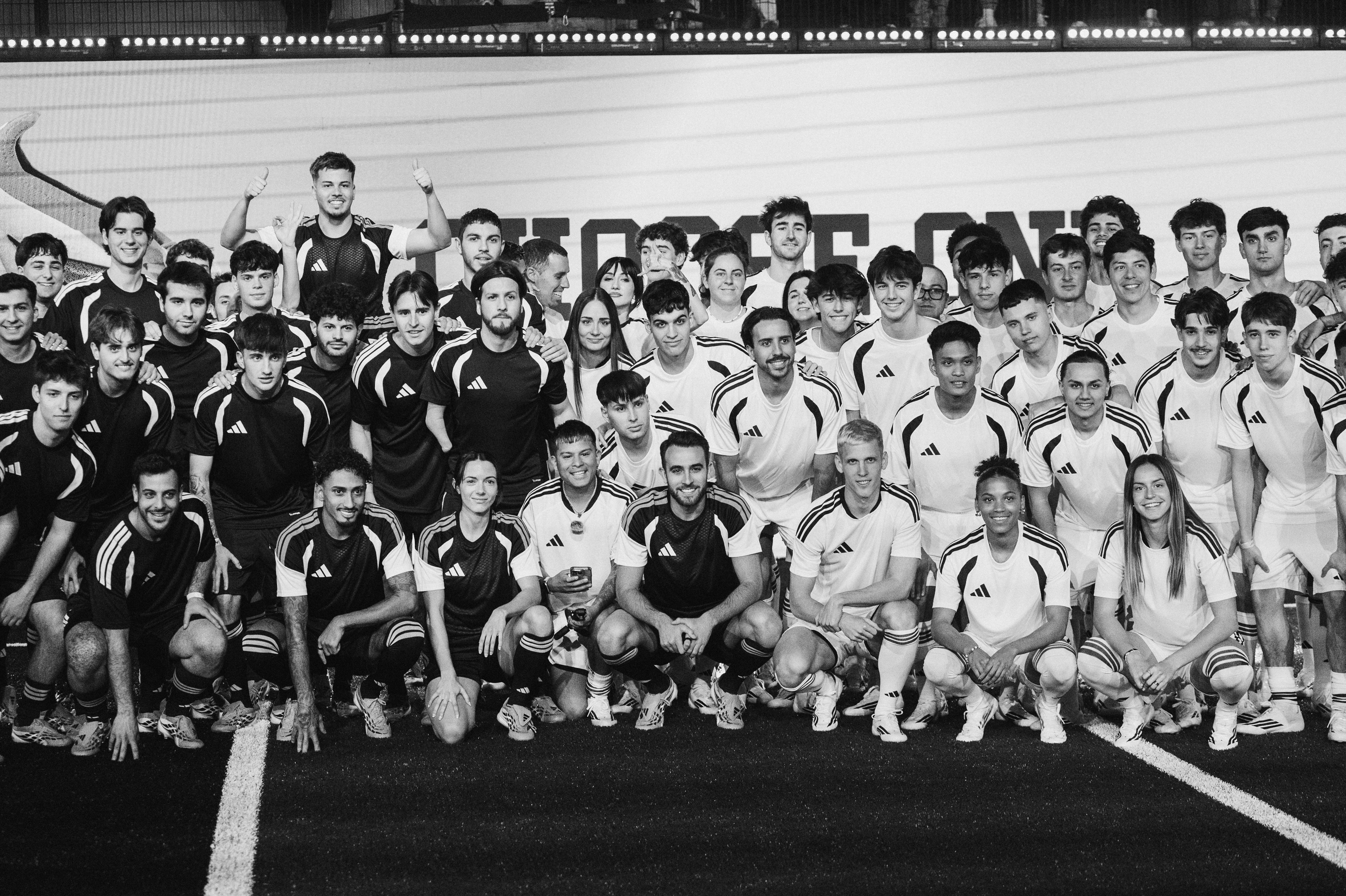 Double Tap creator at adidas event with FC Barcelona players Raphina Dani ,Olmo, Aitana, Vicky