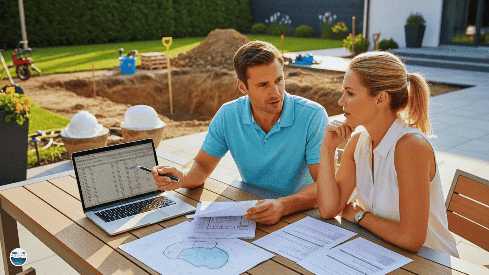 Homeowners planning financing for inground jacuzzi installation