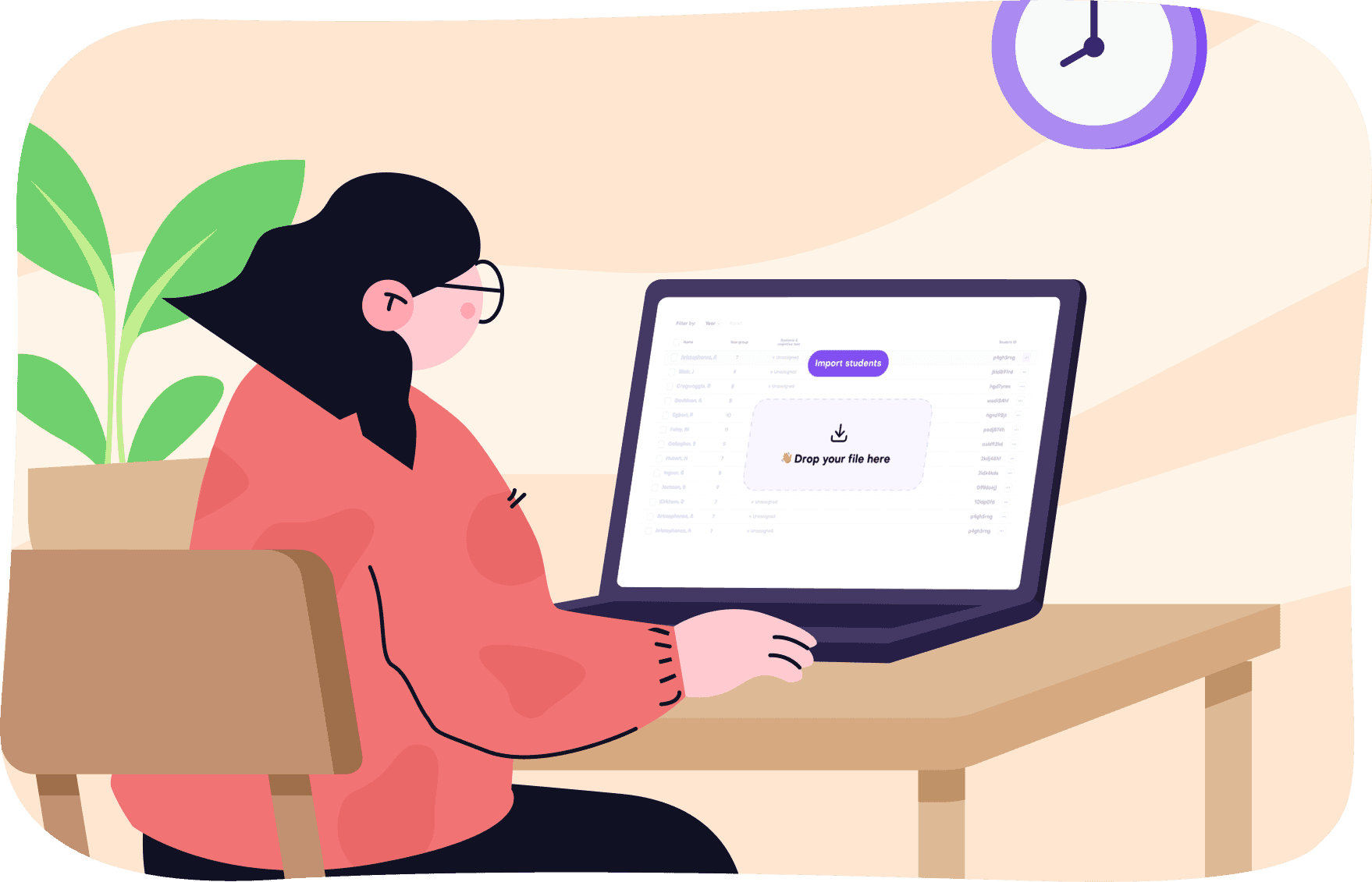 Teacher easily adding all students to the test
