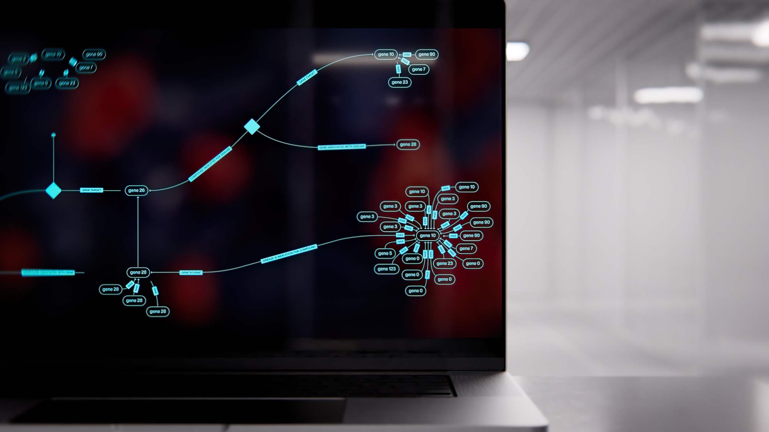 Gene network on the laptop screen