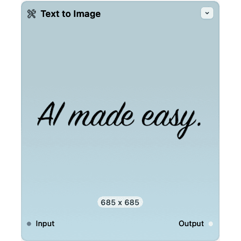 Screenshot of the text to image node.