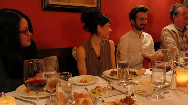 people sitting at the dinner