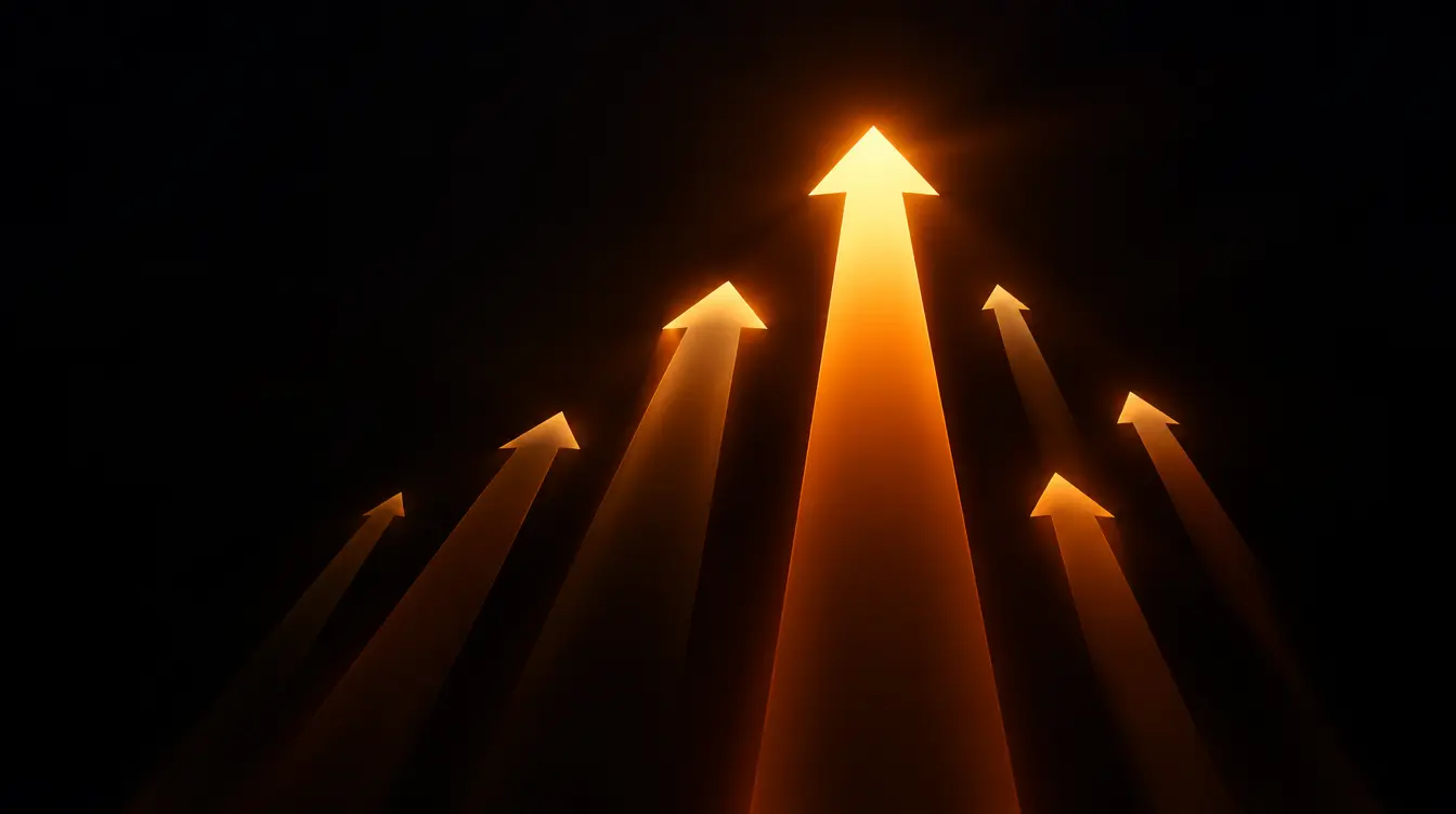 Abstract upward-pointing arrows representing business growth through SEO