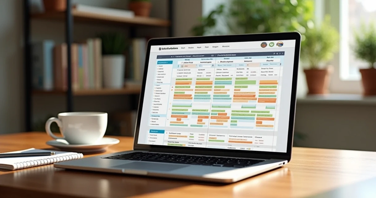 Planilha de nutrição aberta em notebook 