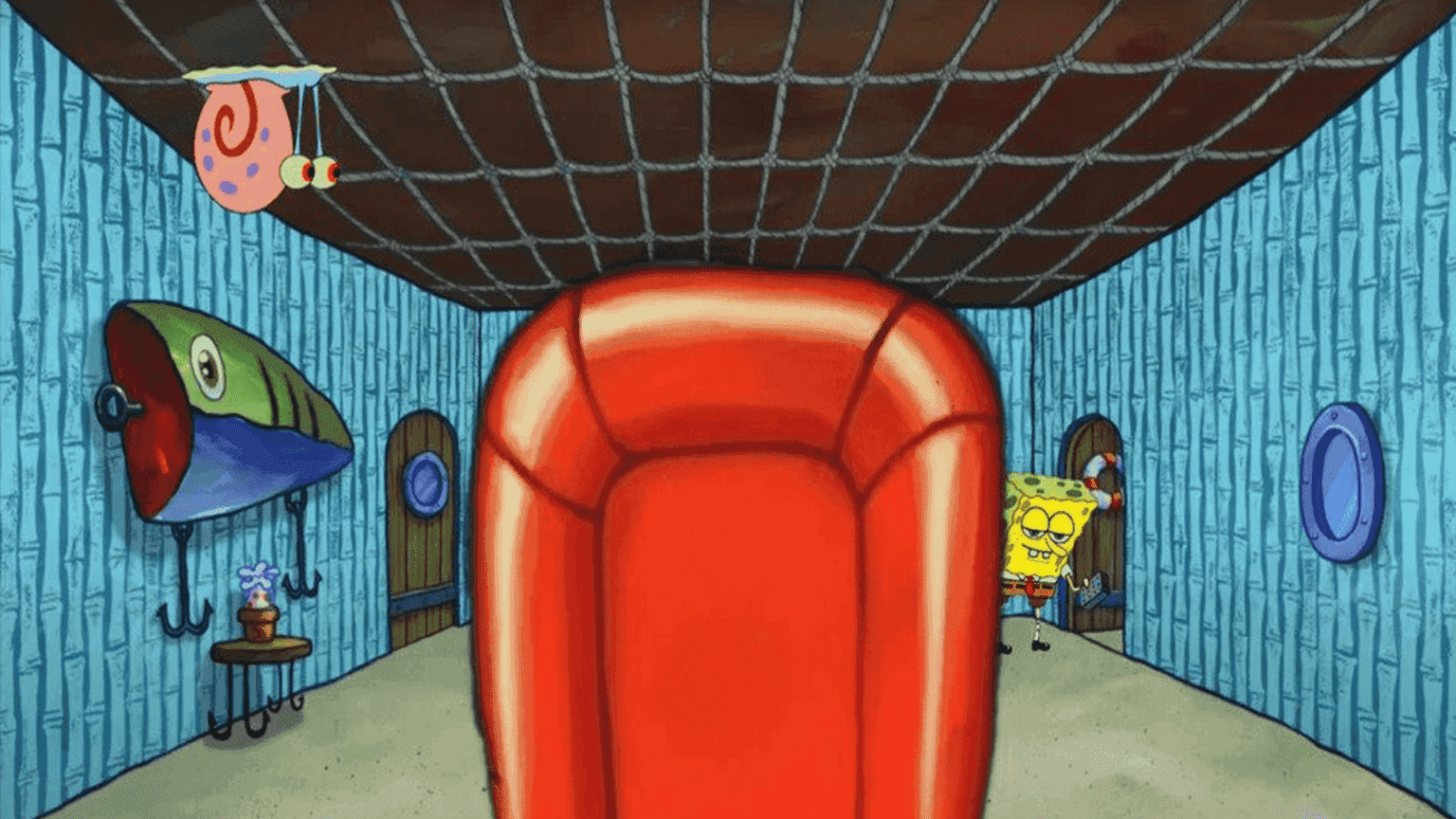 Squarepants e cadeira Zoom Backgrounds