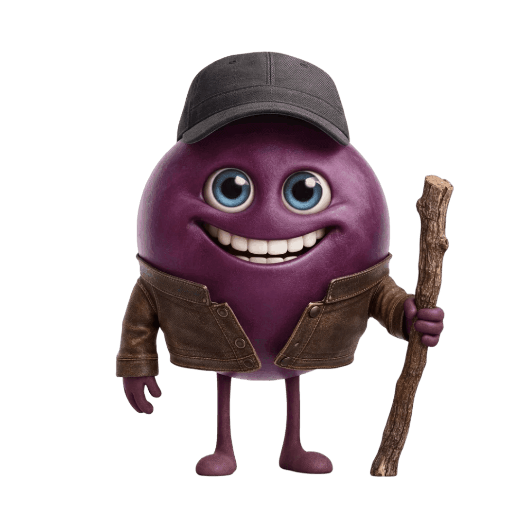 Baco Noir grape berry illustration for wine education.