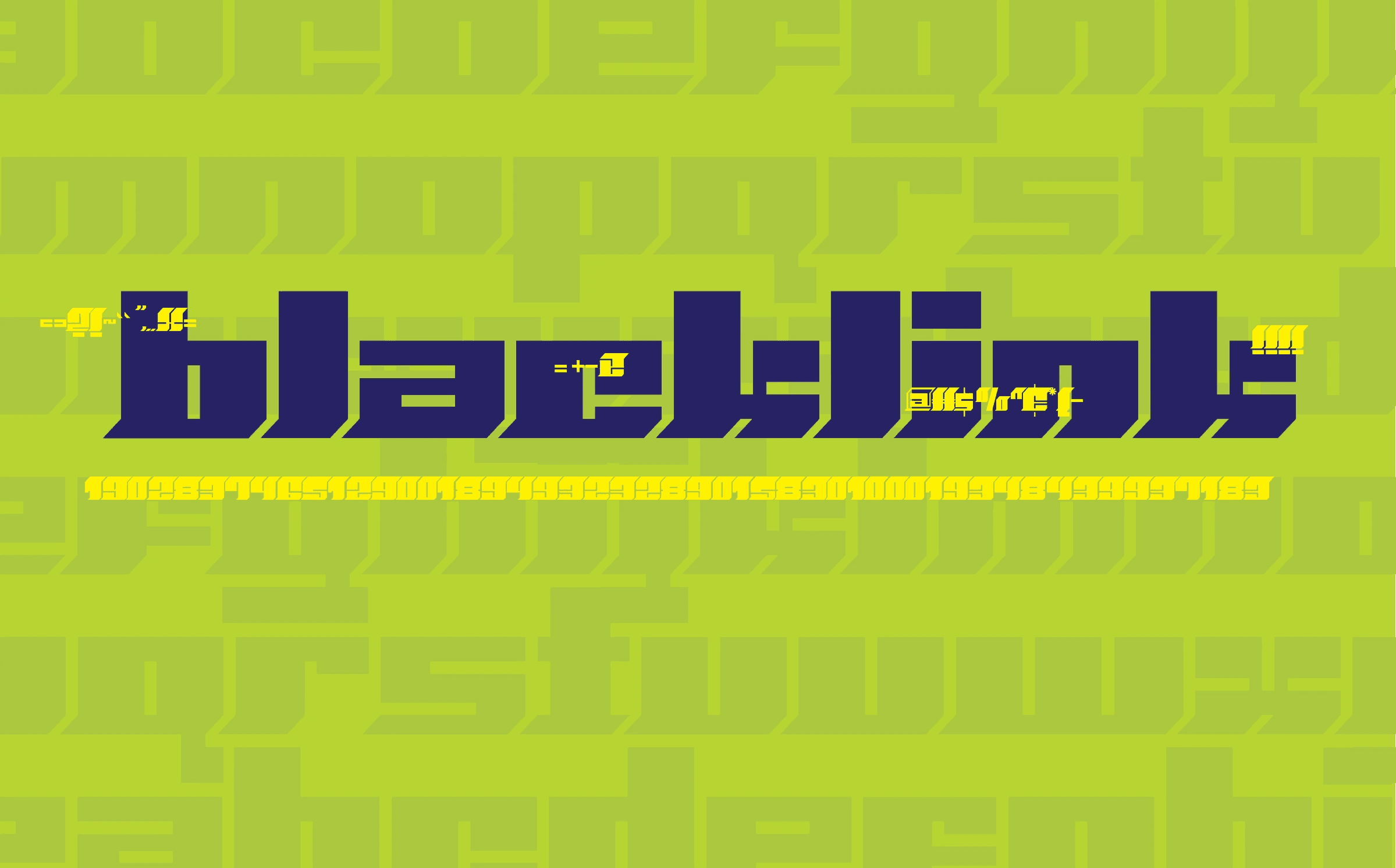 The word "blacklink" typed out in a geometric display typeface on a green background.