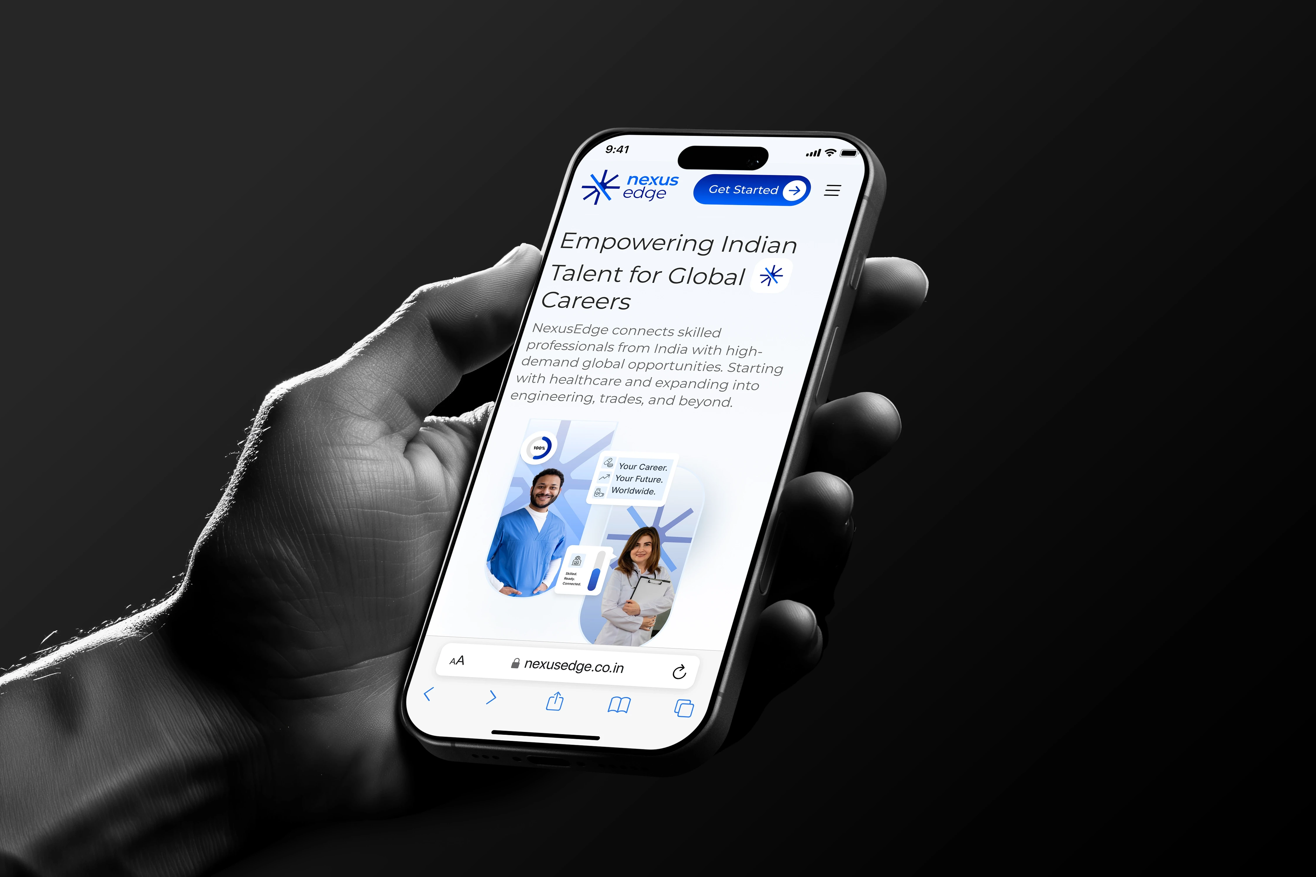 Nexus edge website on an iphone 16 pro