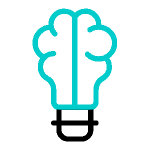Icono animado cerebro + Bombilla
