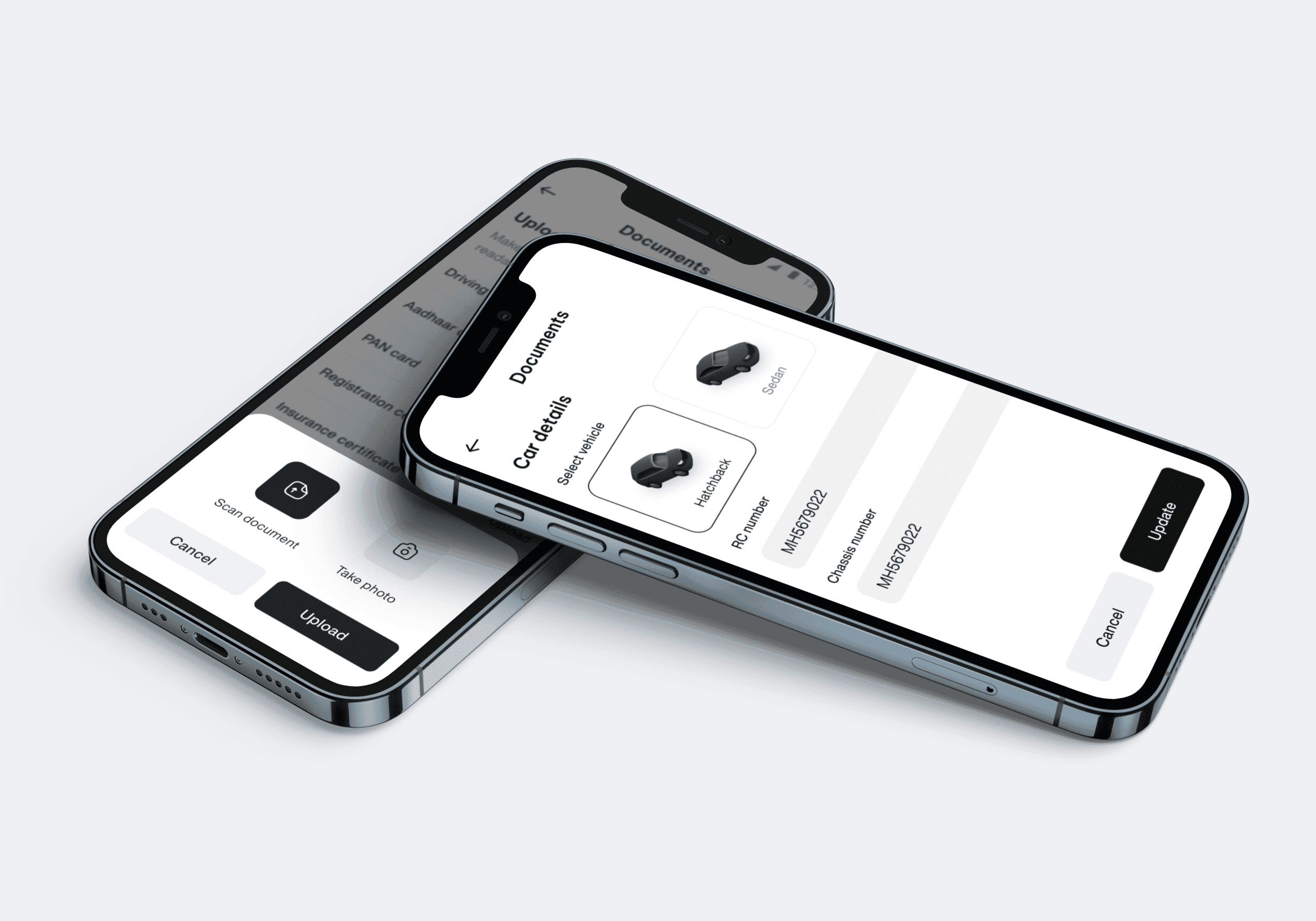 Documents Upload and Car details Upload App UI Design