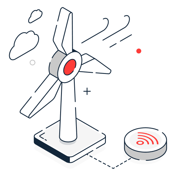 Illustration representing renewable energy projects and offshore wind technology.
