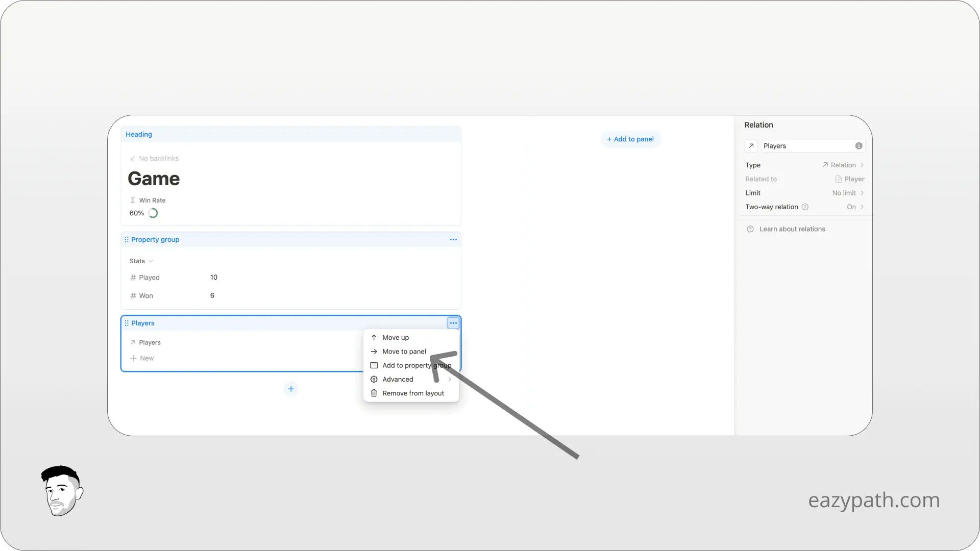 What Can You Customize on Layout of a Notion Page - Move To Panel Button