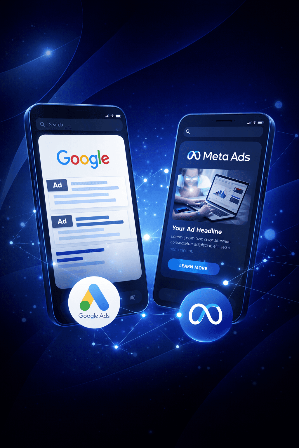 A man peers through a hole in red paper.