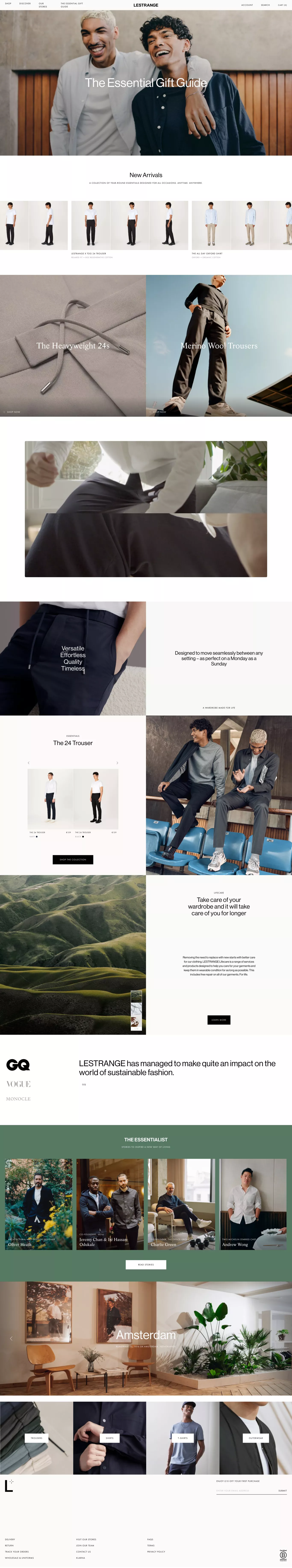 LESTRANGE ecommerce page screenshot showcasing Fashion and Ecommerce design