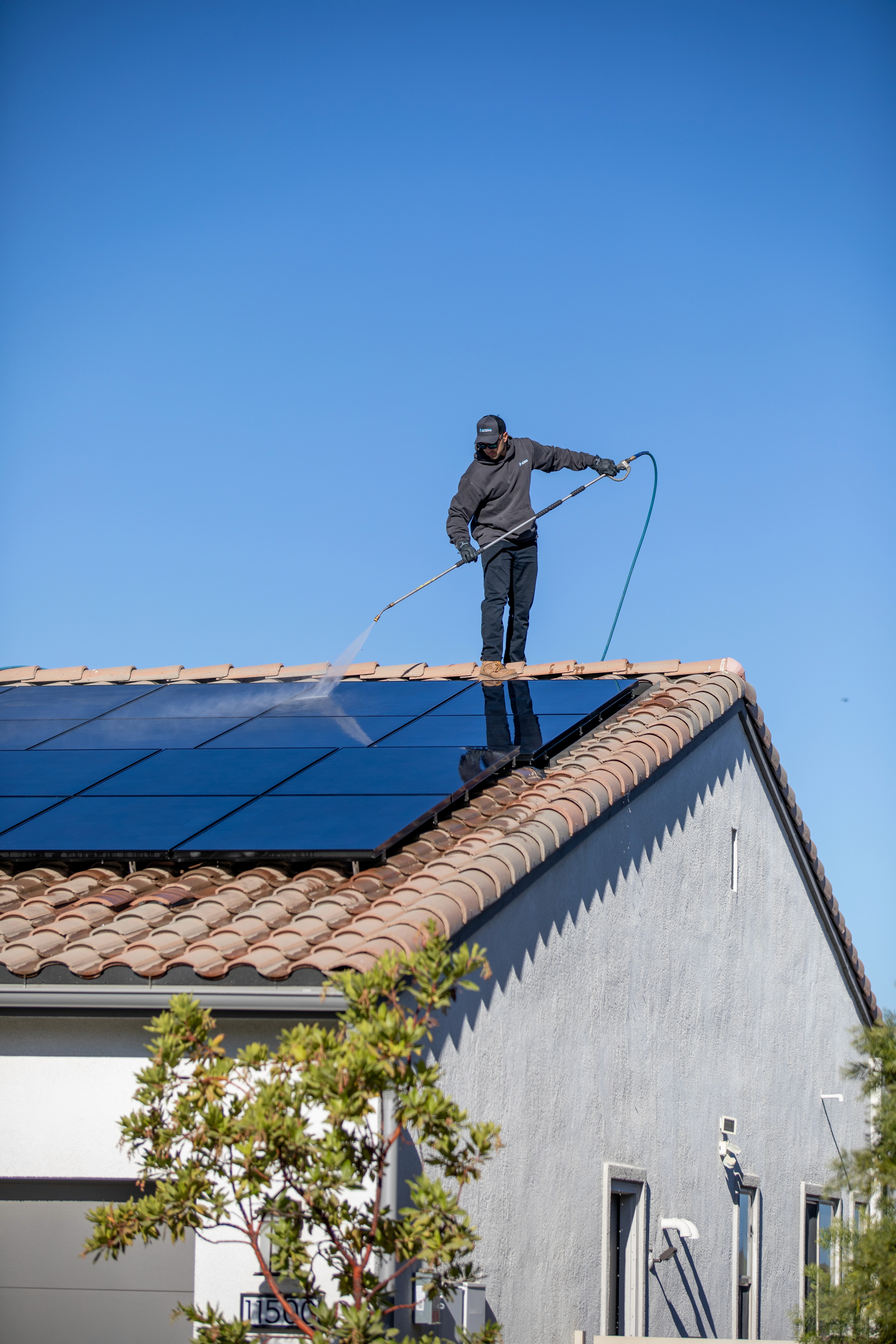 Cleaning solar panels in Temecula CA by SoCal Solar Pro