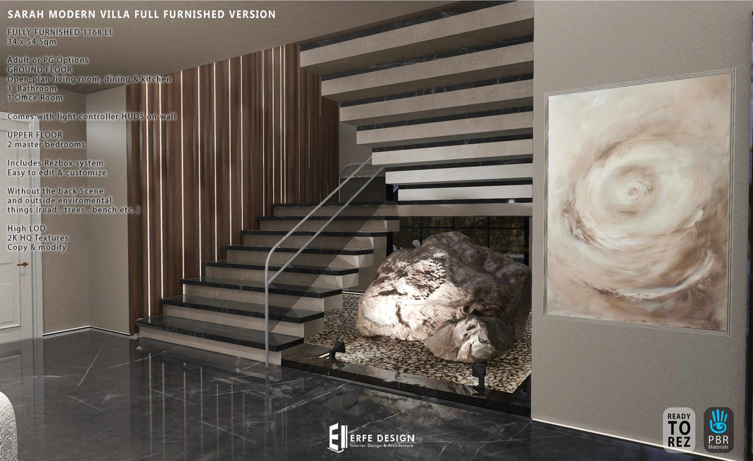 Sarah Modern Villa 372 LI 34x56  [Erfe Design]* 2