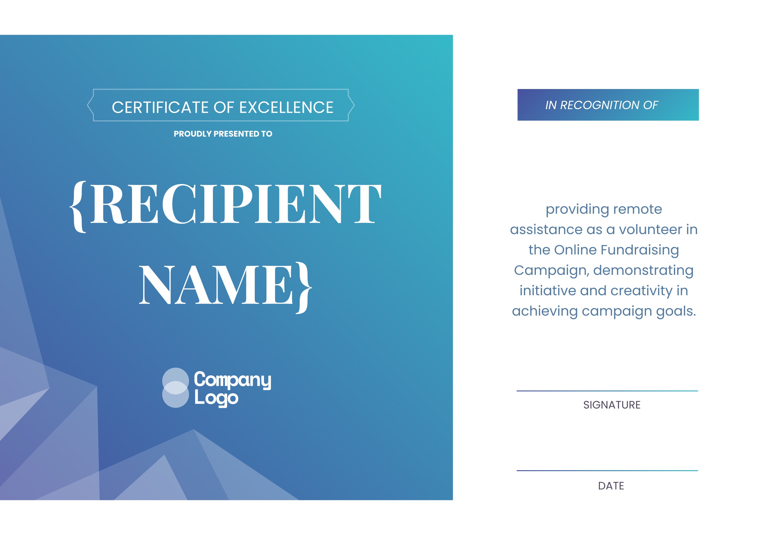 Wauld - Modern and artsy volunteering certificate template