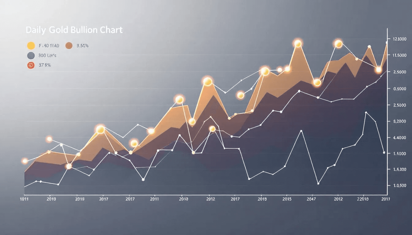 Today's gold bullion price chart showing fluctuations and trends.