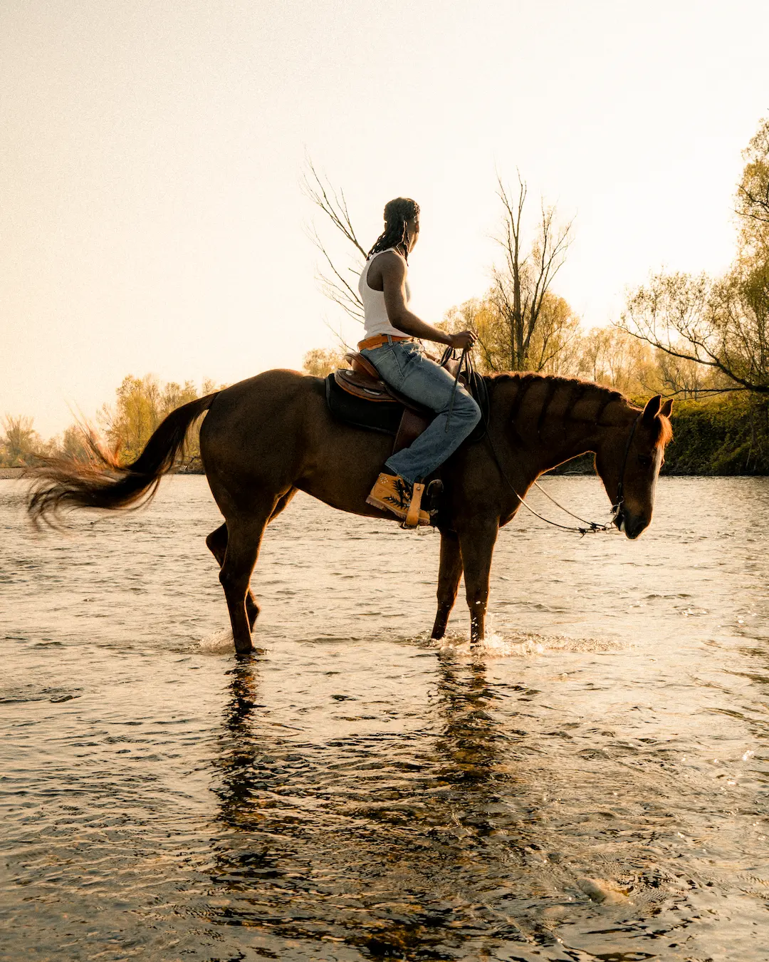 Girl is holding a flower