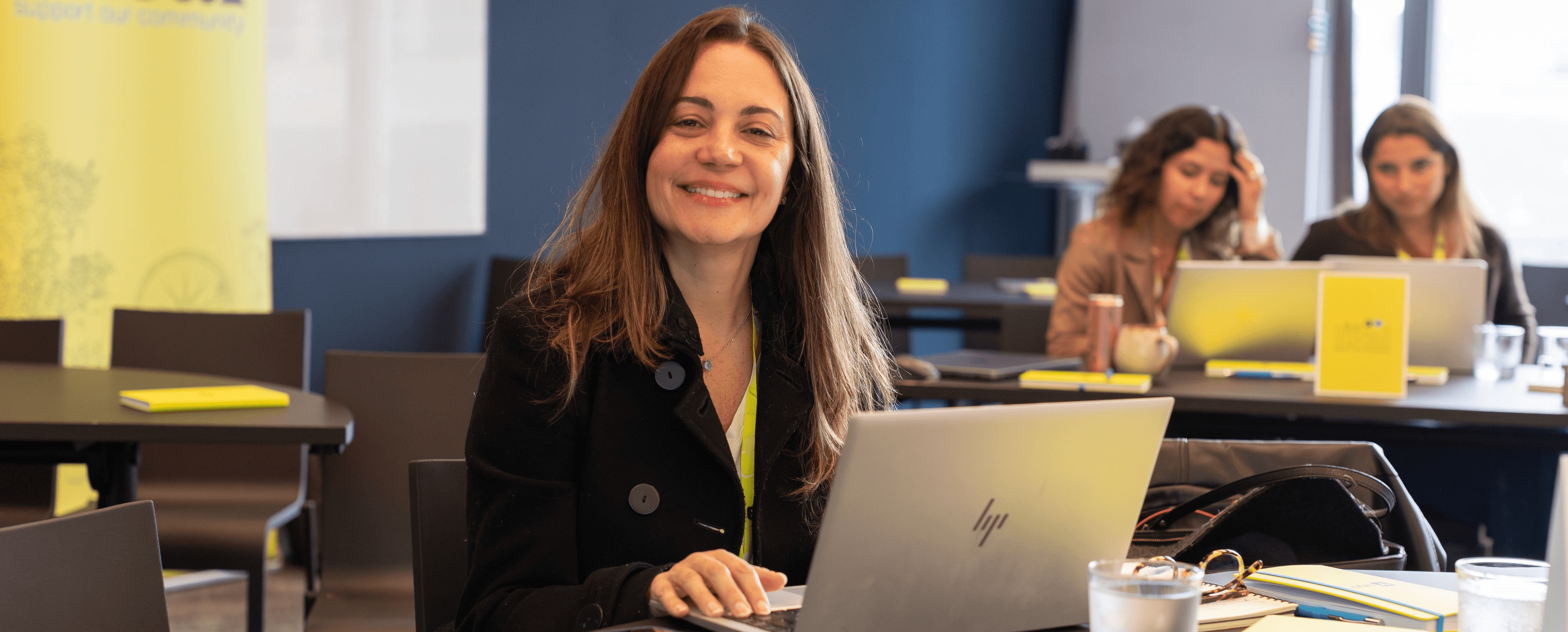 Happy worker with Teya