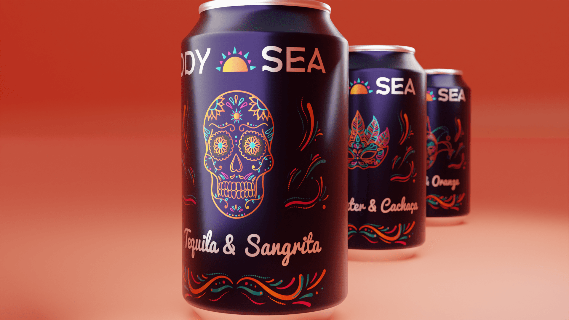 Trailer promotionnel en Motion Design réalisé par un UX designer à Nantes, modélisation 3D de 3 canettes de saodas en mouvement