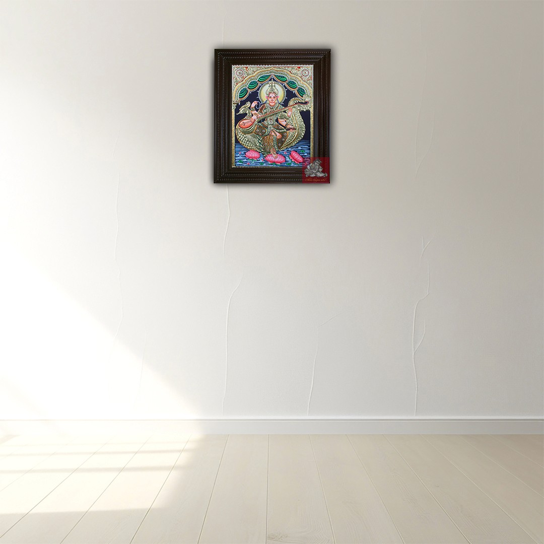 Goddess Saraswathi Tanjore Painting