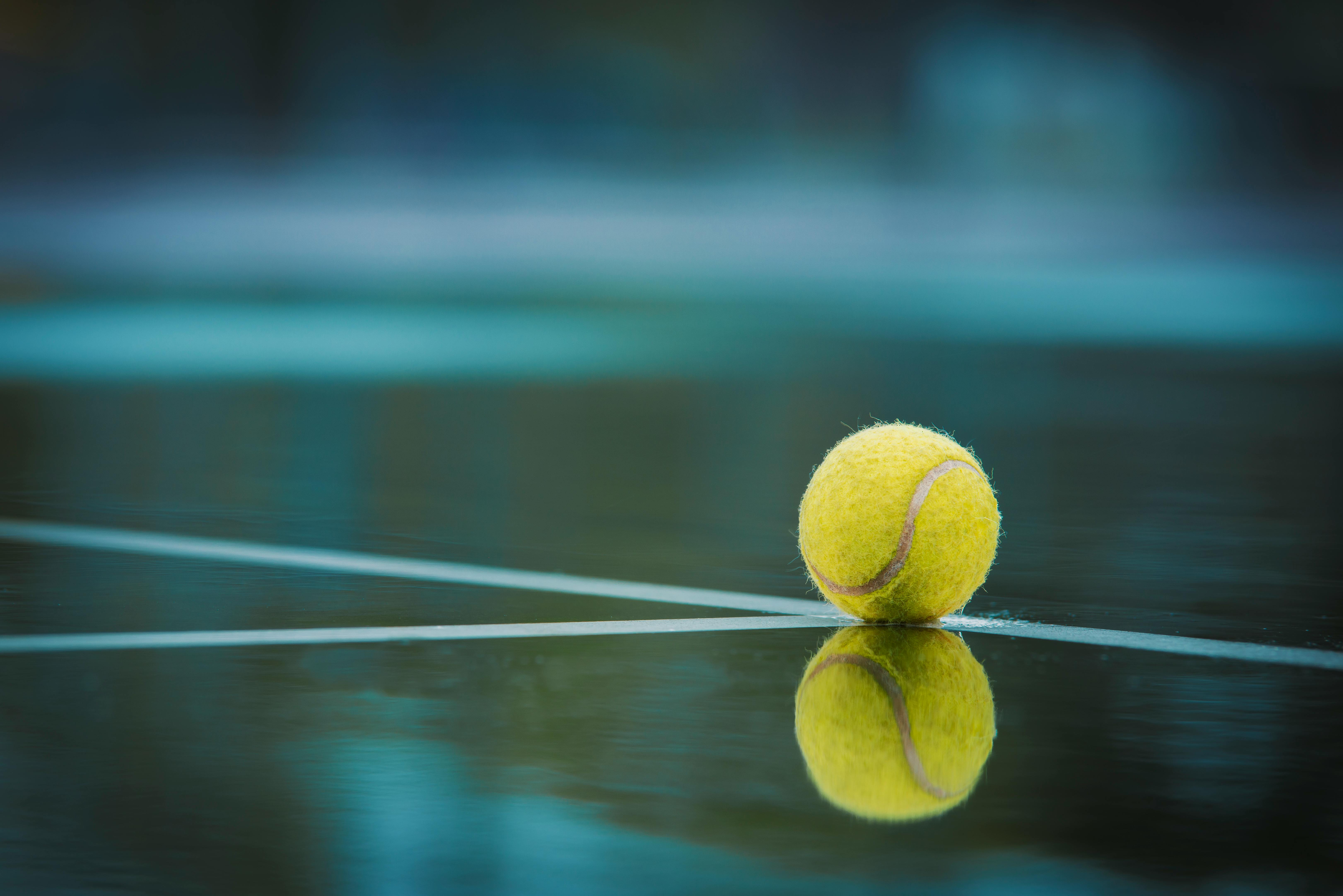 Tennis ball on the court